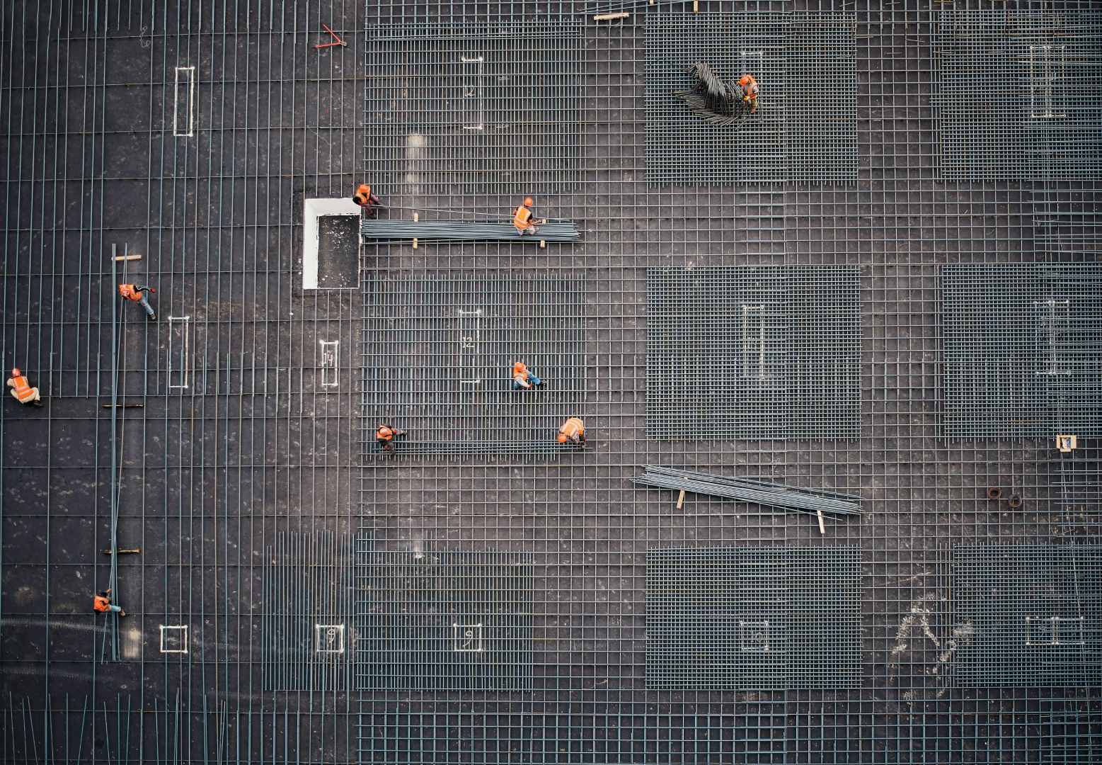 Trabajadores en un sitio de construcción